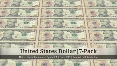 Videohive - United States Dollar | United States Currency - 7 Pack | 4K Resolution | Looped - 34859212 - 34859212