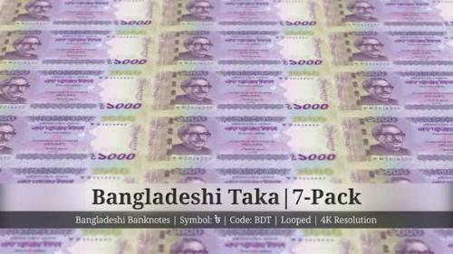 Videohive - Bangladeshi Taka | Bangladesh Currency - 7 Pack | 4K Resolution | Looped - 34859213 - 34859213