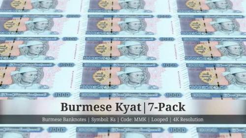 Videohive - Burmese Kyat | Myanmar (Burma) Currency - 7 Pack | 4K Resolution | Looped - 34859215 - 34859215