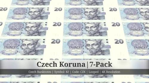 Videohive - Czech Koruna | Czech Republic Currency - 7 Pack | 4K Resolution | Looped - 34859216 - 34859216