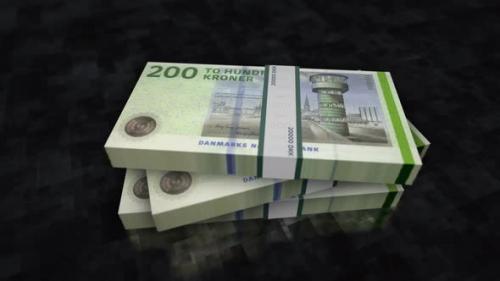 Videohive - Danish krona money banknote pile packs animation - 34876510 - 34876510