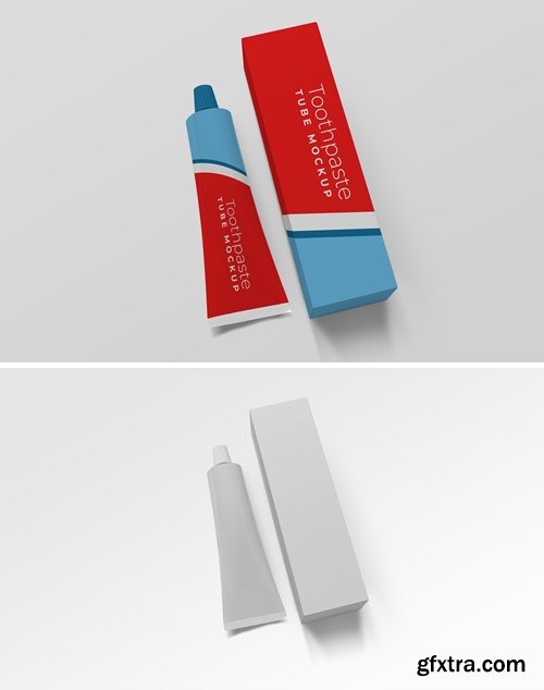 Cosmetic Tube with Box Mockup