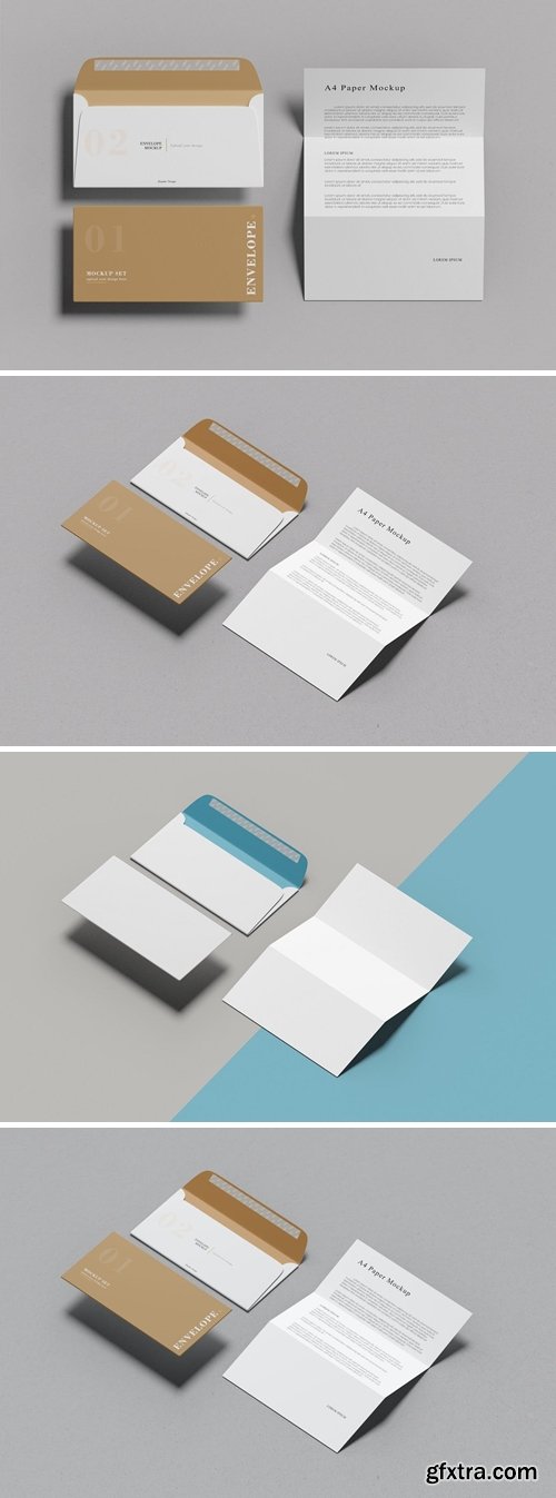 Envelope A4 Paper Mockup