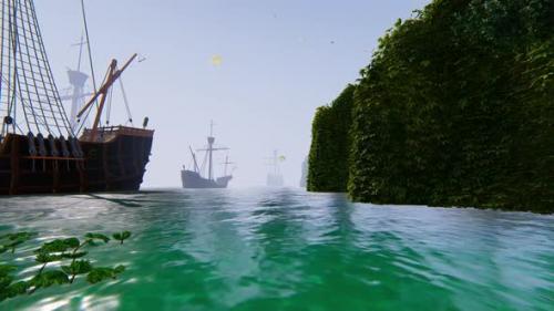 Videohive - Ships in the Middle of the sea - 34884235 - 34884235