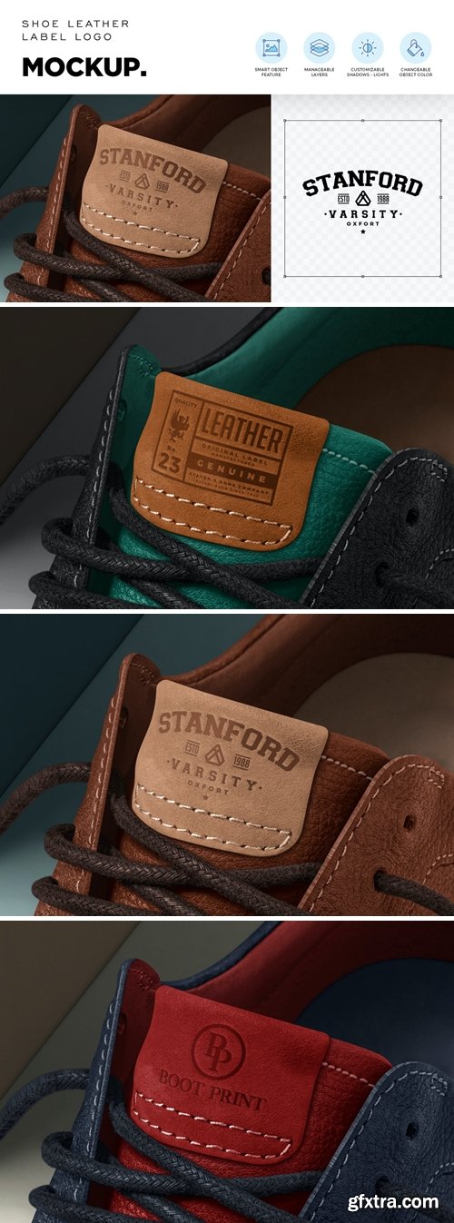 Leather Shoe Tongue Tag Logo Mockup