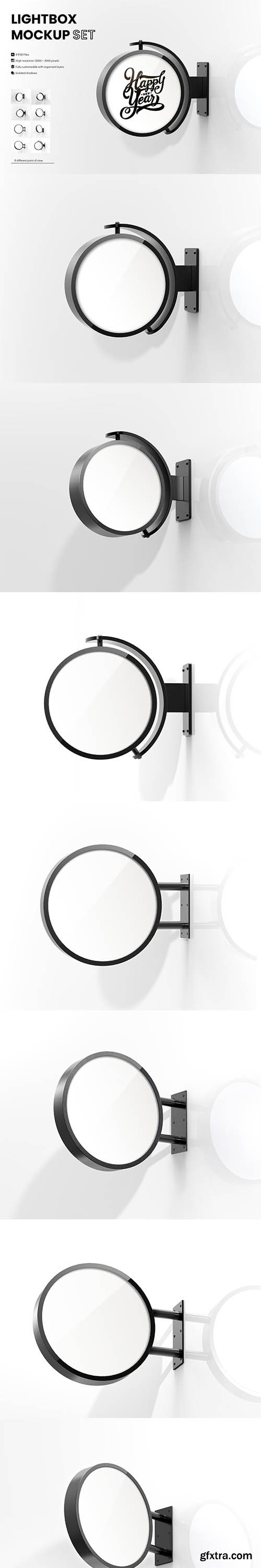 Round Lightbox Mockup Set