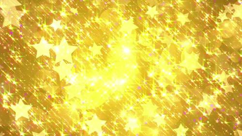 Videohive - Bright Gold Stars Looped Background - 34888385 - 34888385