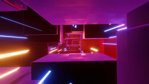 Videohive - Retro Tunnel with Neon Rays - 34895039 - 34895039