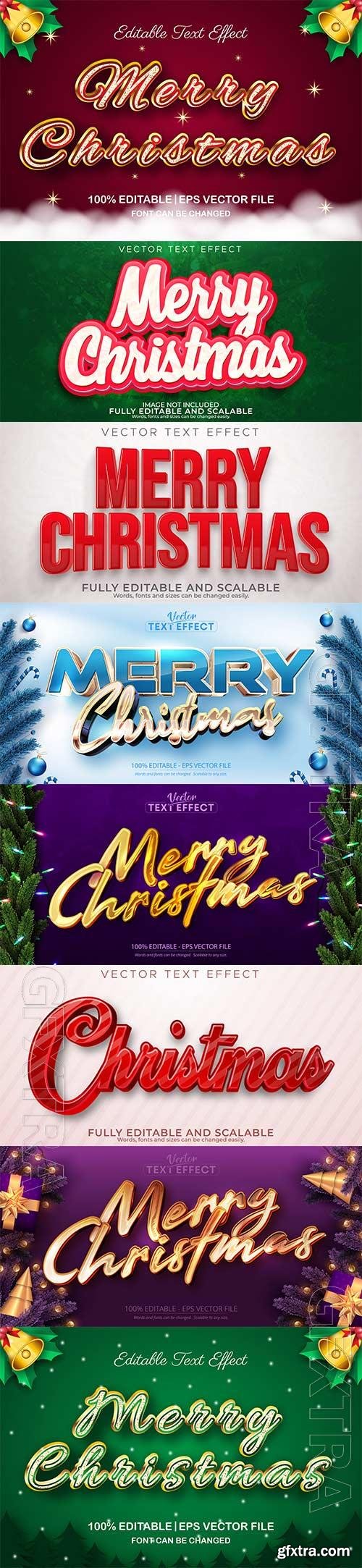 2022 New year and christmas editable text effect vector vol 32