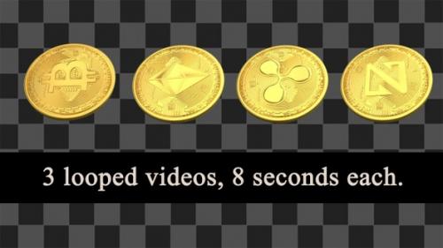 Videohive - Cryptocurrency Gold Coins Pack - 34857670 - 34857670