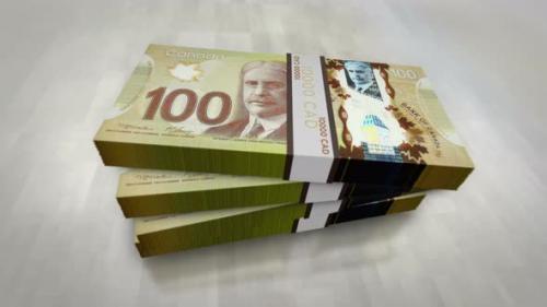Videohive - Canadian Dollar money banknote pile packs animation - 34858346 - 34858346