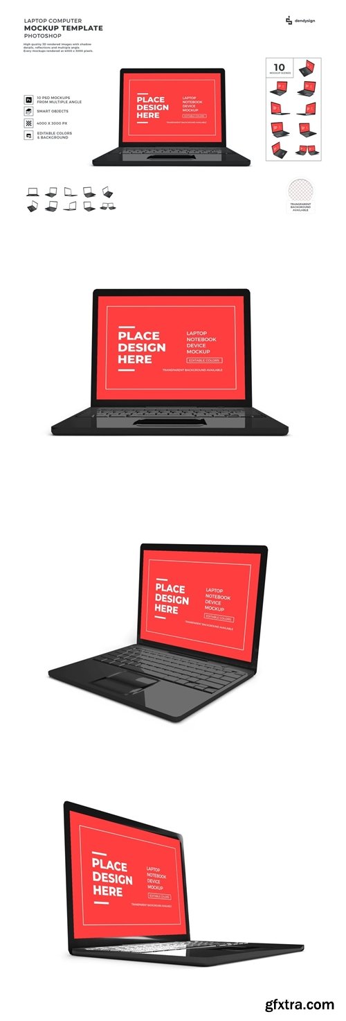 Laptop Computer Mockup Template Set