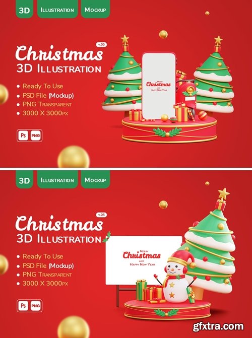 Christmas 3d illustration v5-v2