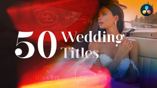 Videohive - 50 Wedding Titles | For DaVinci Resolve - 34907973 - 34907973