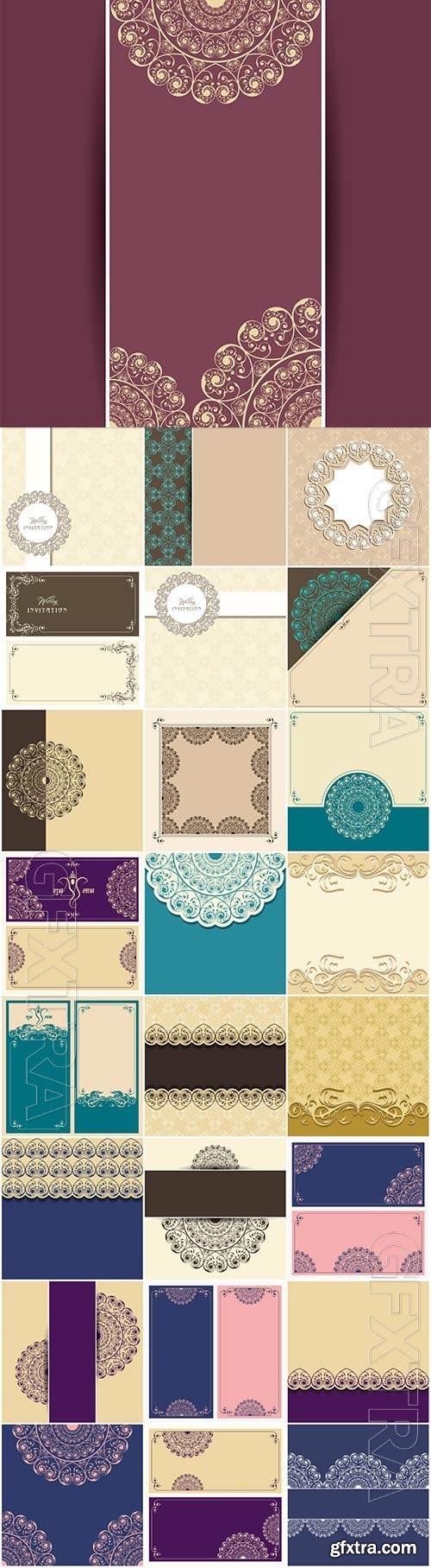 Wedding beautiful invitation vector card design