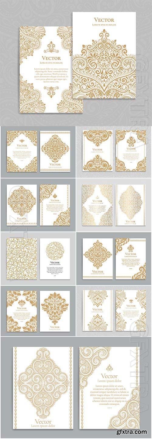 Vector cards with gold decor