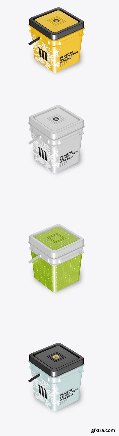 Square Plastic Bucket Mockup