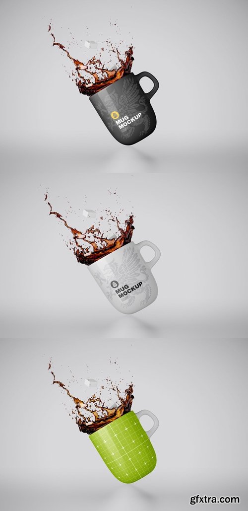 Colorfull Mug with Splash Mockup