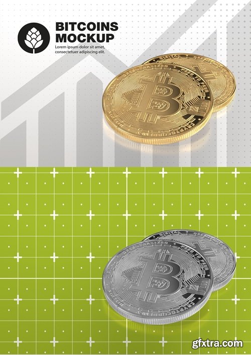 Golden Bitcoin Mockup