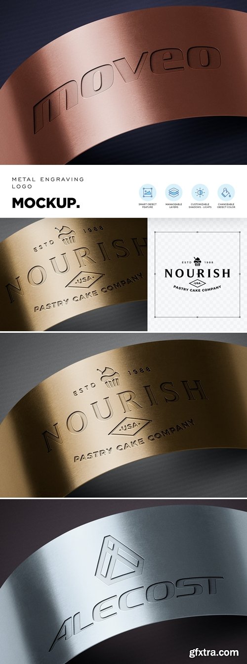 Engraved Steel Logo Mockup