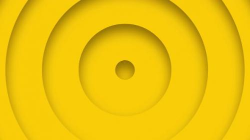 Videohive - Yellow circle paper art wave motion looping. - 34948650 - 34948650