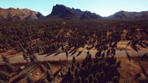 Videohive - Aerial View of Mountain Road and Forest - 34949199 - 34949199