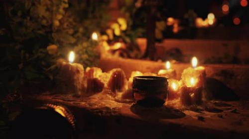 Videohive - Candles Burning in the Dark - 34949237 - 34949237