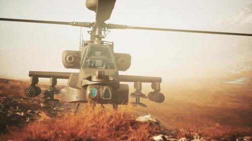 Videohive - Military Helicopter in Mountains at War - 34961472 - 34961472