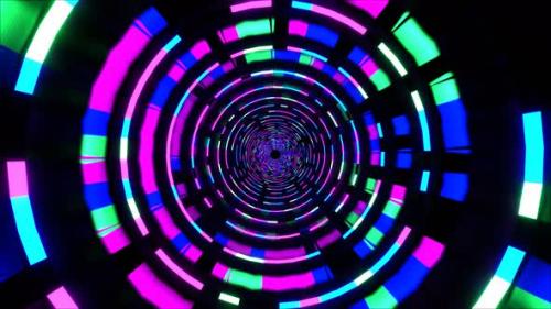 Videohive - 4K Looped 3D animation, seamless abstract glowing neon lamps. Futuristic background - 34961868 - 34961868