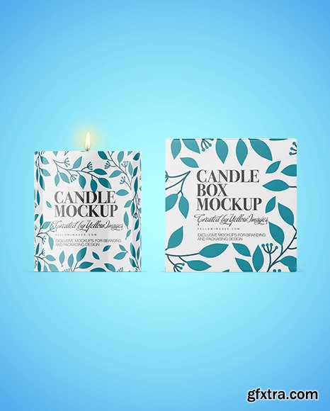 Glossy Candle W/ Box Mockup 89321