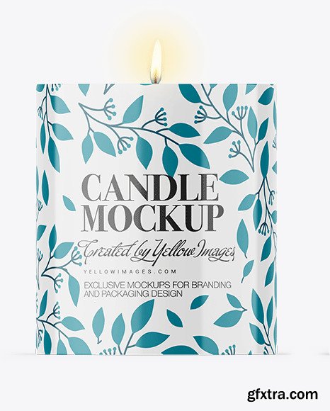 Glossy Candle W/ Box Mockup 89321