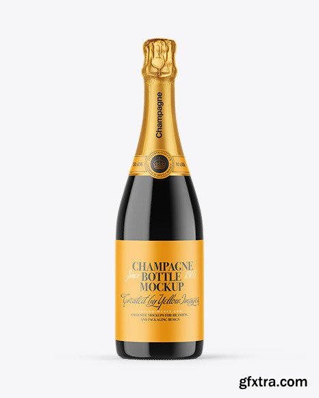 Dark Glass Champagne Bottle Mockup 89331