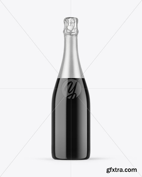 Dark Glass Champagne Bottle Mockup 89331