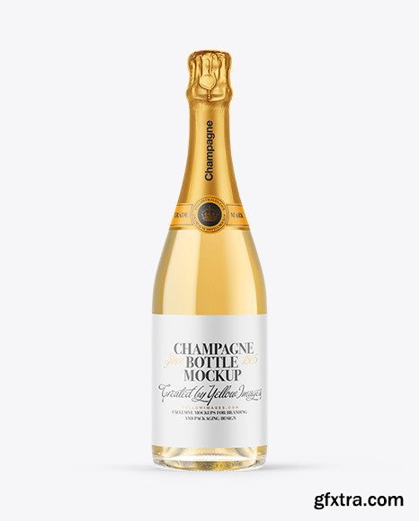 Clear Glass White Champagne Bottle Mockup 89333