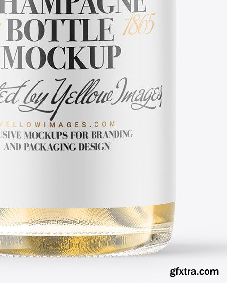 Clear Glass White Champagne Bottle Mockup 89333