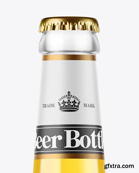 Clear Glass Lager Beer Bottle Mockup 89396