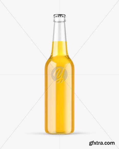 Clear Glass Lager Beer Bottle Mockup 89396