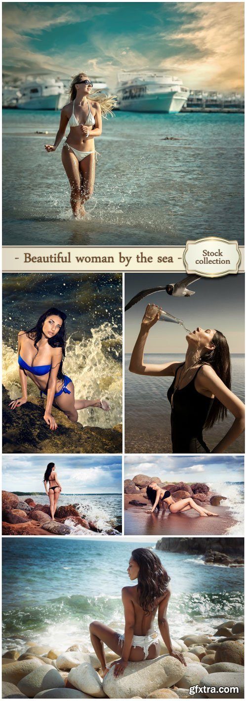 Beautiful woman by the sea