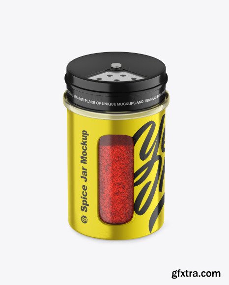 Metallic Spice Jar w/ Paprika Mockup 89353