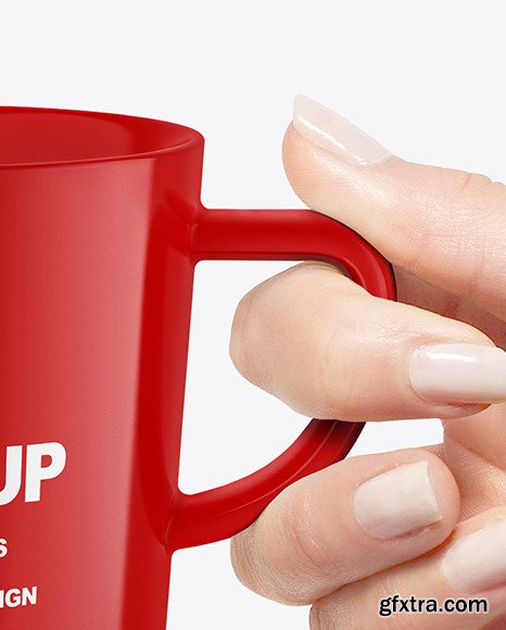 Glossy Mug in a Hand Mockup 89352