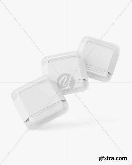 Three Matte Food Container Mockup 89411