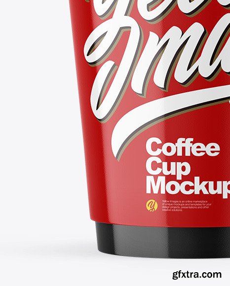 Glossy Paper Coffee Cup w/ Splash Mockup 89448