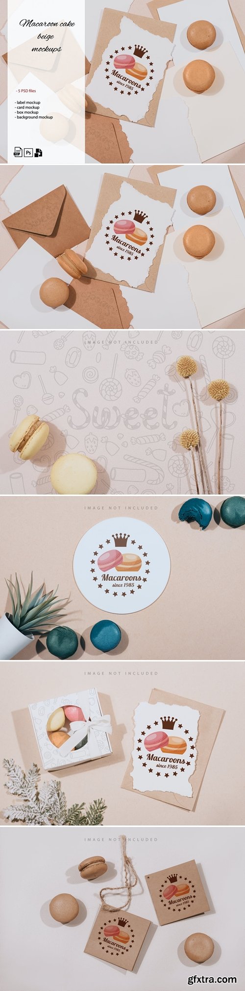 French Macarons beige mockup