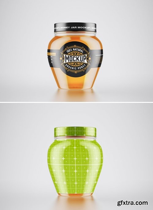 Honey Glass Jar Mockup