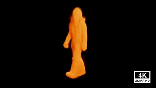 Videohive - Walking Orange Color Smoke Man - 34938895 - 34938895