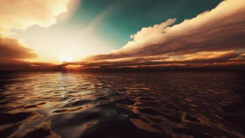 Videohive - Beautiful Red Sunset Over the Ocean - 34931142 - 34931142