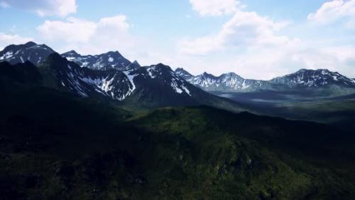 Videohive - Sunny Landscape with Views of Snowcapped Mountains and Meadow - 34931152 - 34931152