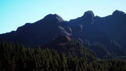 Videohive - Wide Angle Shot of Mountains Landscape with Spring Forest - 34931180 - 34931180