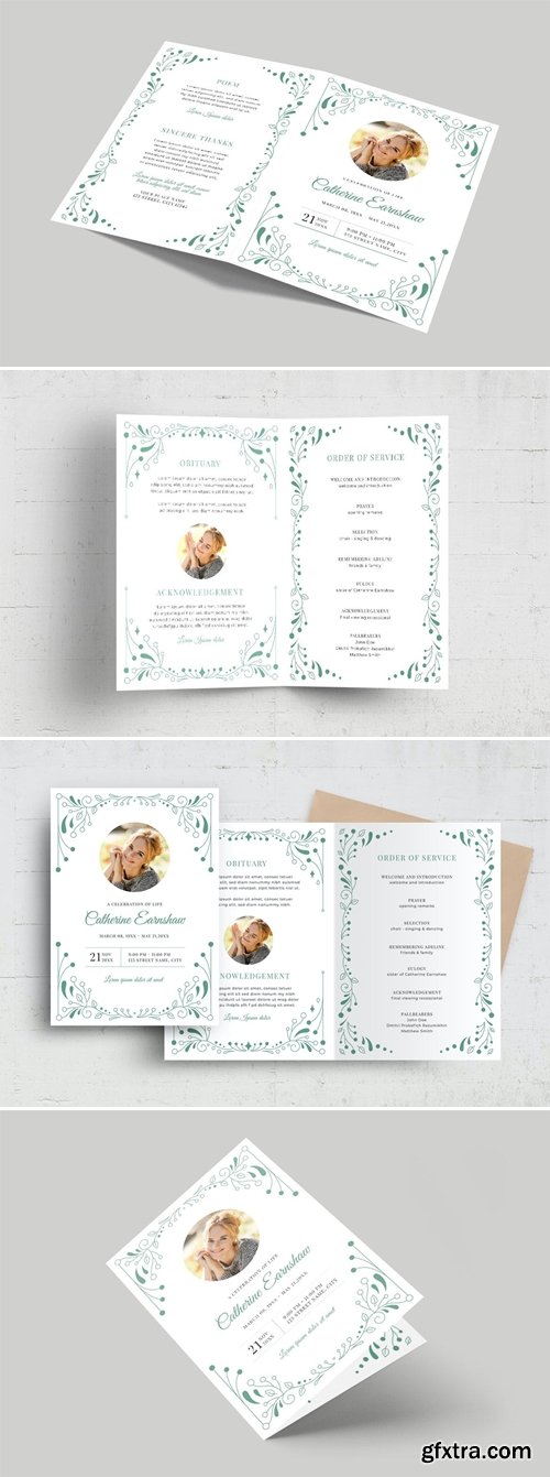 Funeral Program Brochure Template