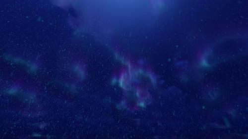 Videohive - 4k Night Snow And Northern Lights Cycle - 34931371 - 34931371